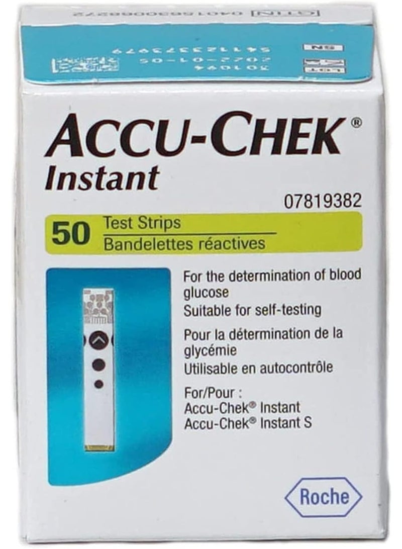 Accu-Chek Instant Glucose Test Strips, 50 Strips